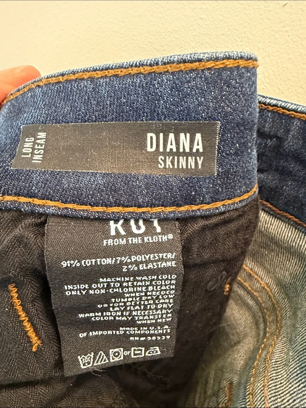 Kut from the Kloth 6Tall  Dark Blue Skinny Jeans - Classic Stretch Denim